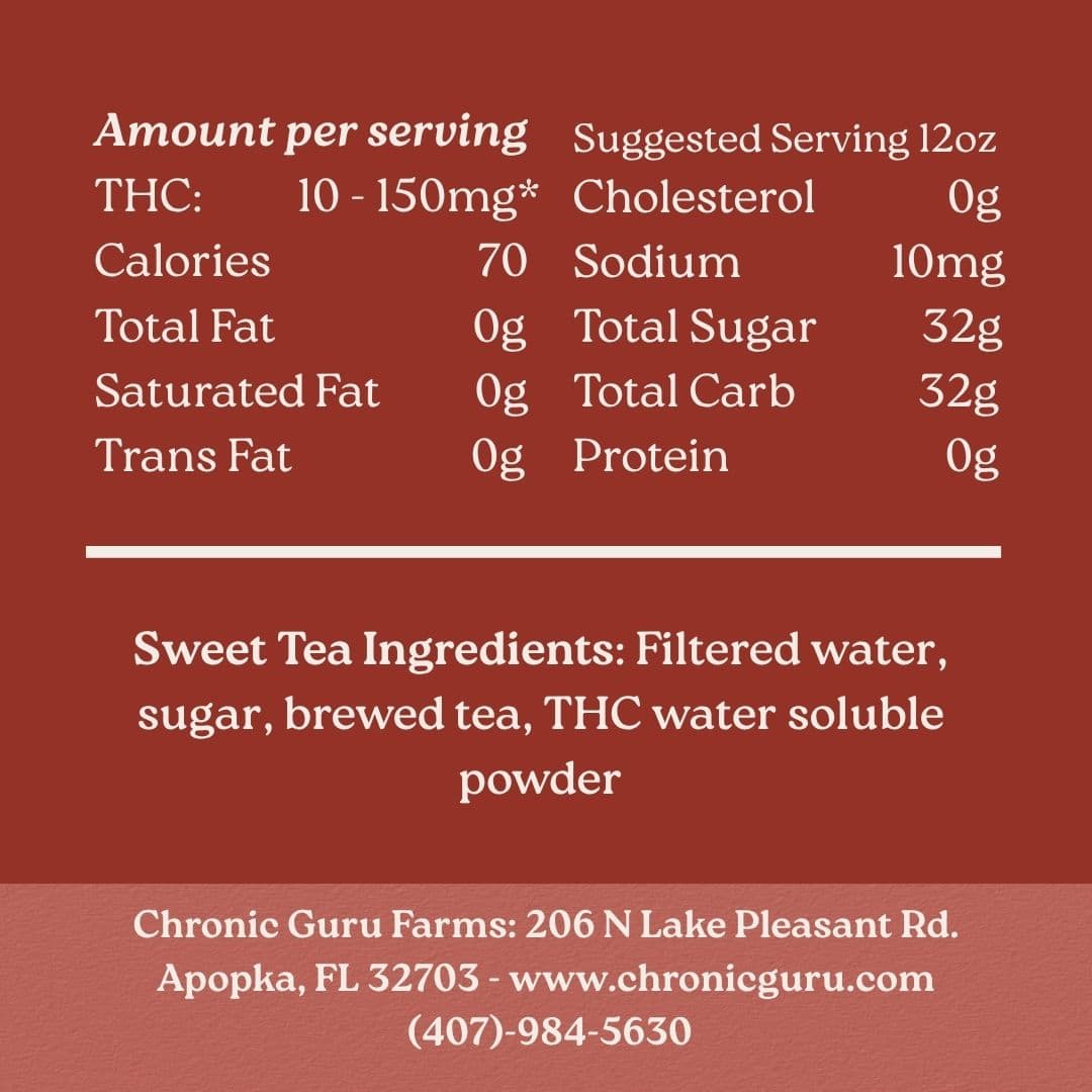 THC Drinks - Chronic Guru Iced Tea Label