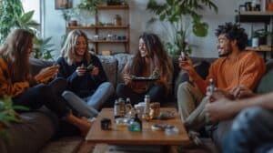 Young adults smoking