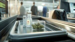 medical marijuana on a TSA tray