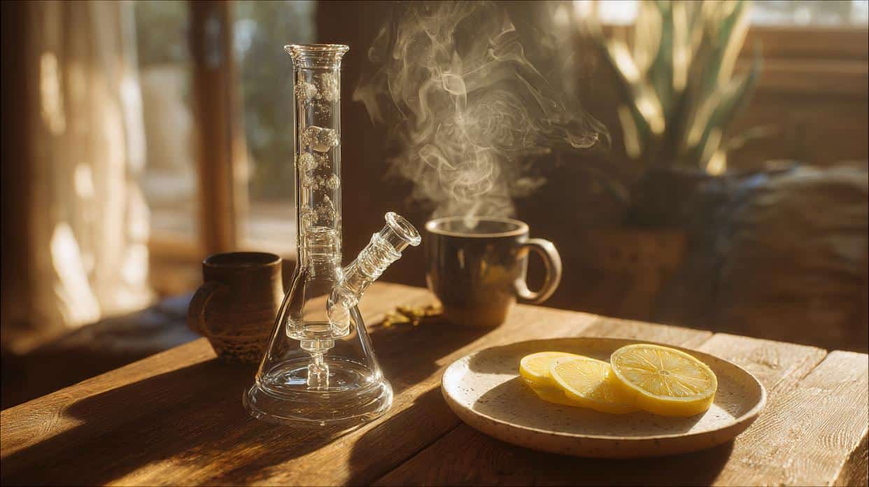 hot water, lemon, and a spotless bong showcase methods to clean a bong without rubbing alcohol