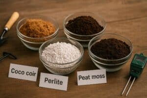 cannabis soil preparation materials coco coir perlite peat moss compost