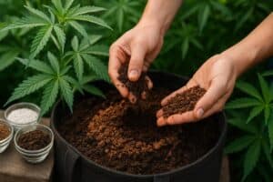 maintaining cannabis soil health with compost and worm castings