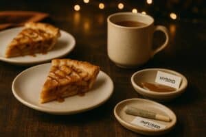 Infused dessert pairing for Friendsgiving showcasing cannabis ideas and fall flavors