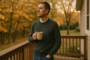 Photo of a high person taking a quiet breather