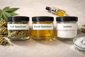 comparison of full spectrum, broad spectrum, and isolate cannabis products
