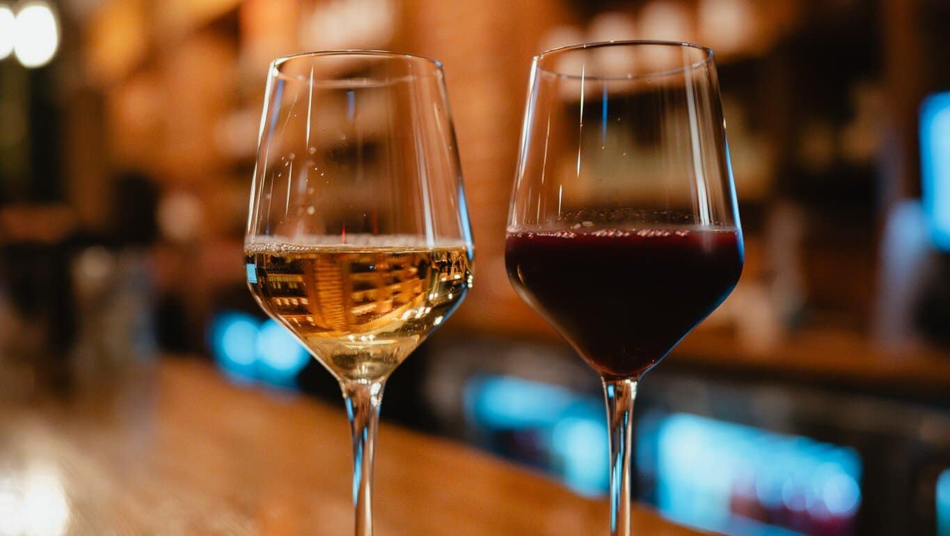 Wine glasses on a Chronic Guru bar for WineDown Wednesday