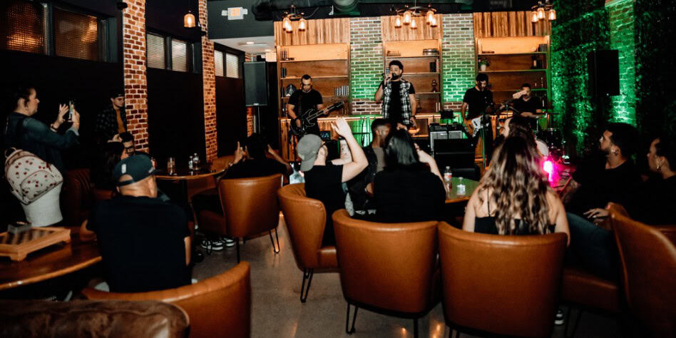 Eric & the Guilty Pleasures playing on a live music night at Chronic guru