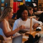 People playing games and mingling