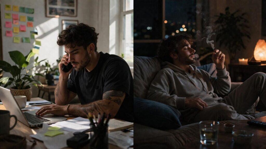 day versus night cannabis experience showing why weed feels stronger at night