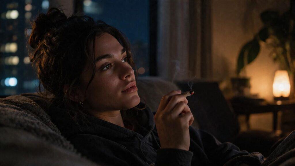 introspective nighttime cannabis high showing why weed feels stronger at night
